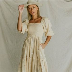Free People Dahlia Embroidered Dress